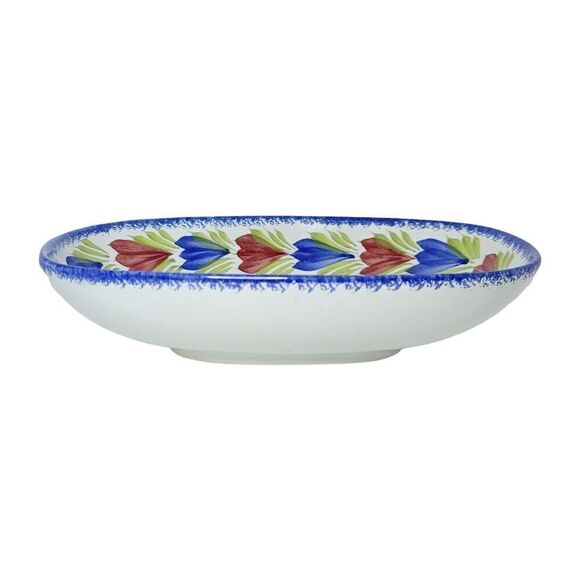 HB HENRIOT QUIMPER HAND PAINTED OVAL DISH FRANCE F.162 MULTICOLOR FLORAL RARE - Picture 2 of 12